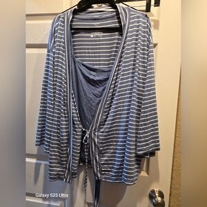 Striped Blue Women's Sleepwear Set
